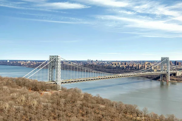 Famosa Ponte George Washington Sobre Rio Hudson Nova York Eua — Fotografia de Stock