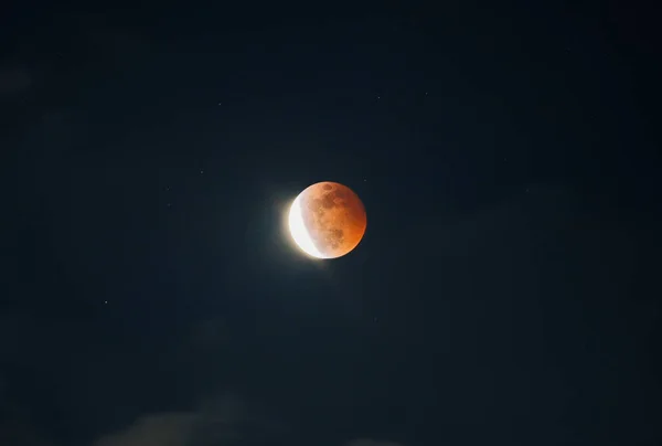 Zatmění Měsíce Noční Obloze — Stock fotografie
