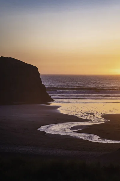 Vertical View Beautiful Oregon Coast Northwest Pacific Sunset — Stock Photo, Image