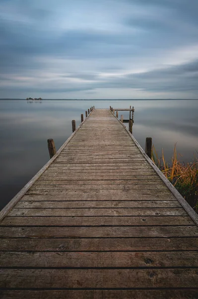 Une Jetée Bois Sur Lac Steinhuder Allemagne — Photo