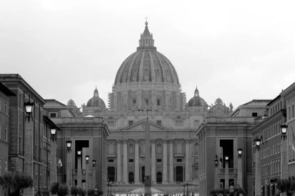Рим Ватикан Ноября 2021 Черно Белое Фото Святого Петра Ватикан — стоковое фото