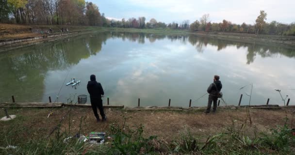 Des Images Pêcheurs Sur Lac — Video