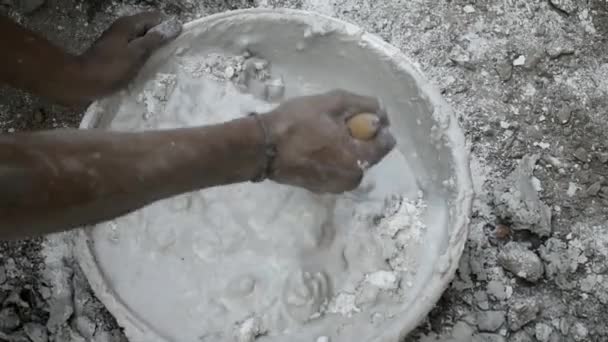 Footage Hands Kneading Clay — Stockvideo