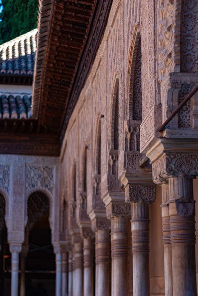 Den Arkitektoniska Detalj Alhambra Palatset Välvd Entré Område Granada Spanien — Stockfoto