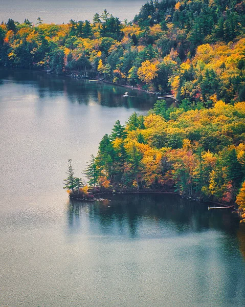 Uma Vista Hipnotizante Lago Calmo Rodeado Árvores — Fotografia de Stock