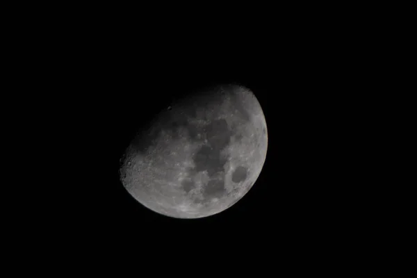 Une Vue Panoramique Lune Sur Fond Sombre — Photo