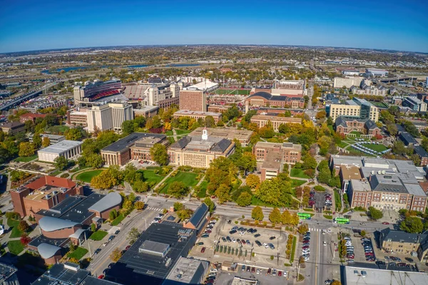 Aerial Shot Large Public University Lincoln Nebraska — Foto Stock