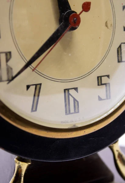 Vertical Closeup Shot Details Vintage Clock — Foto Stock
