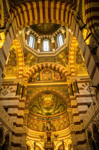 Interior Notre Dame Garde Marseille France — Fotografia de Stock