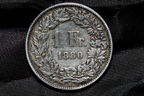 Closeup Shot One Swiss Frank Coin — Photo