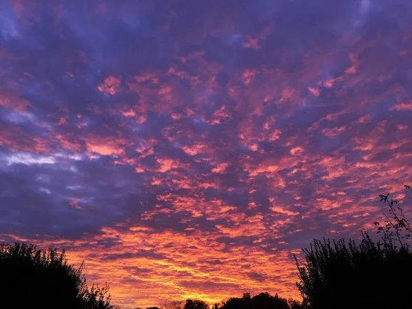 Beautiful View Sunset Sky Breathtaking Clouds — Stockfoto