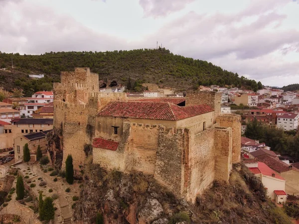 Yeste Városképe Középkori Épületekkel Albacete Castilla Mancha Spanyolország — Stock Fotó