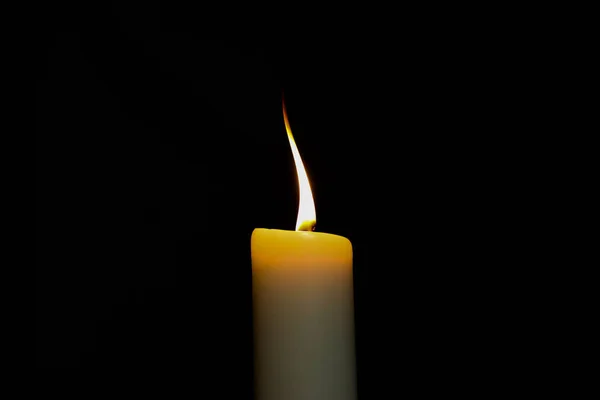 Closeup Shot Lighting Candle Black Background — Fotografia de Stock