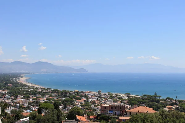 Letecký Panoramatický Výhled San Felice Circeo Turistické Středisko Itálie — Stock fotografie