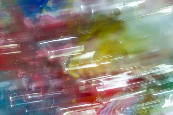 Vibrant Illustration Blurry Light Tracks Oil Paint Canvas — Stock Photo, Image