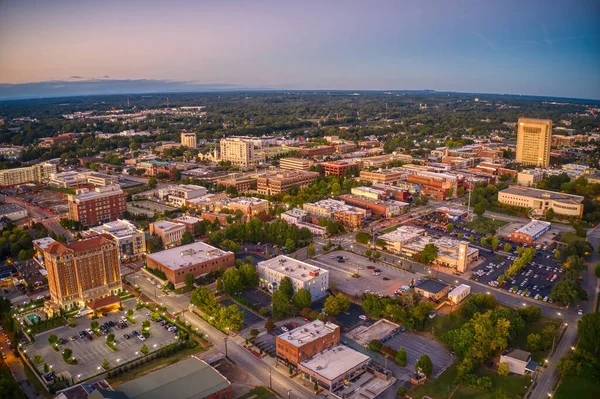Aerial Shot Spartanburg South Carolina Sunset — Foto Stock