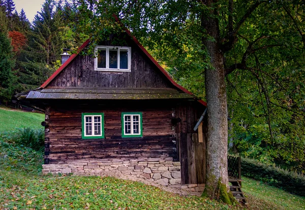 Una Hermosa Foto Una Pequeña Casa Campo Bosque —  Fotos de Stock