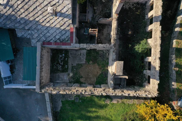 Vue Aérienne Bâtiment Abandonné Sans Toit — Photo