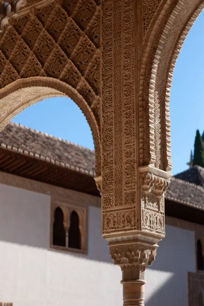 Les Détails Architecturaux Entrée Palais Alhambra Grenade Espagne — Photo