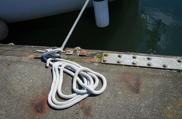 Boat Lined Coiled Dock Cleat — Photo