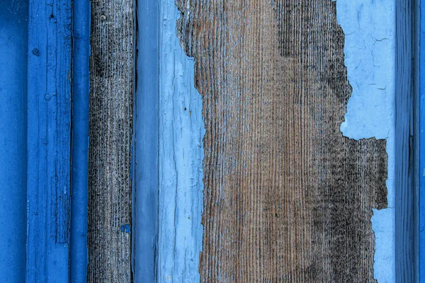 Blue Chipped Peeling Paint Wooden Door Frame — Stockfoto