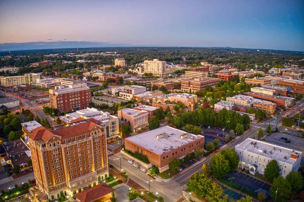Aerial Shot Spartanburg South Carolina Sunset — Stockfoto