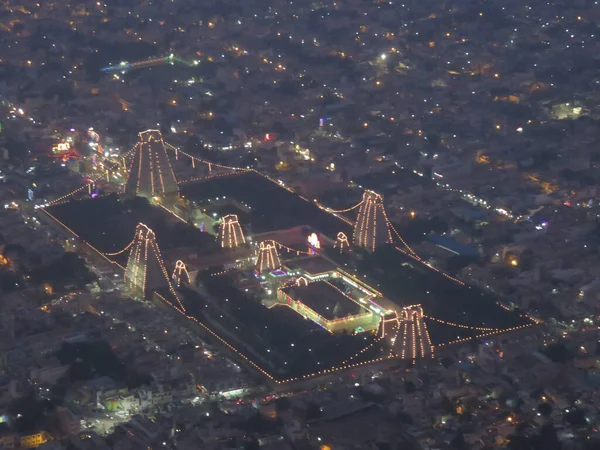 Aerial View Karthika Deepam Festival Festival Lights Observed Hindus Tamil — Zdjęcie stockowe