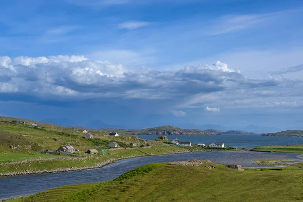 Coastal Highland Village Scotland Cloudy Sky Royalty Free Stock Photos