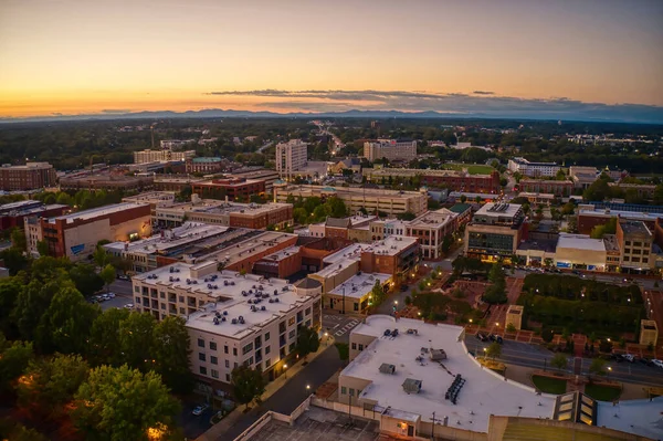 Aerial Shot Spartanburg South Carolina Sunset — Foto Stock