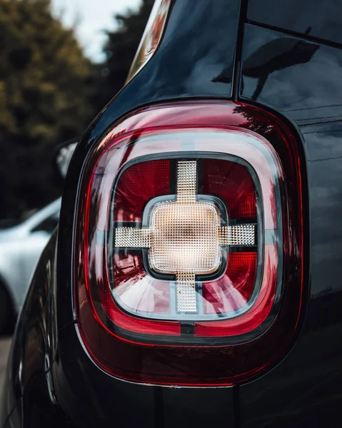 Closeup Tail Light Modern Car Parked Outdoors — Stock Photo, Image