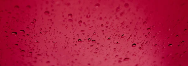 Macro Shot Clear Water Droplets Pinksurface — 图库照片