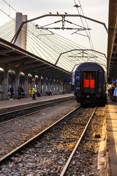 Bukarest Rumänien Dezember 2021 Zug Bewegung Oder Bahnsteig Des Bukarester — Stockfoto