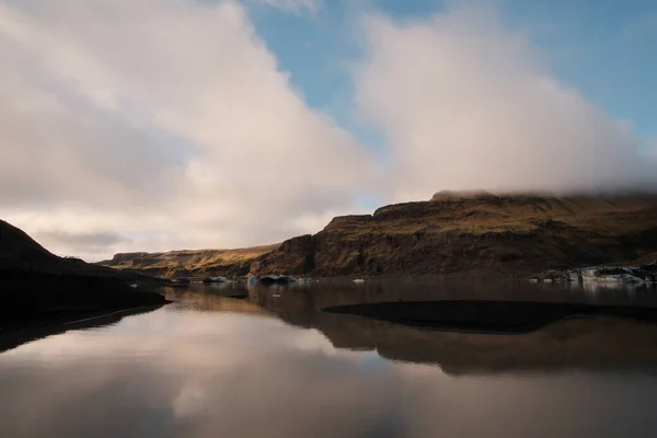 Krásný Záběr Ledovec Solheimajokull Island — Stock fotografie