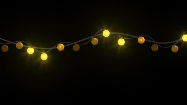圣诞彩灯 深色背景的花环 — 图库视频影像