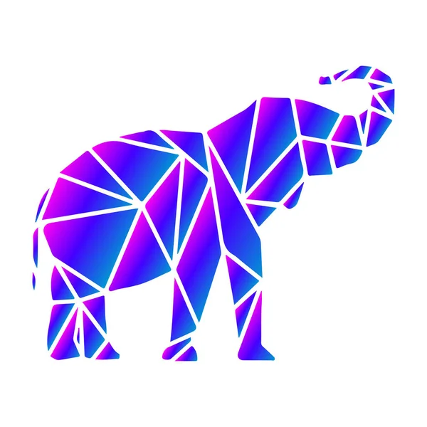 Uma Figura Geométrica Elefante Isolado Sobre Fundo Branco — Fotografia de Stock