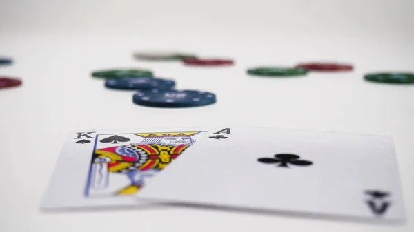 Jugador Exitoso Jugando Póker Concepto Para Juegos Azar Casino Juegos —  Fotos de Stock