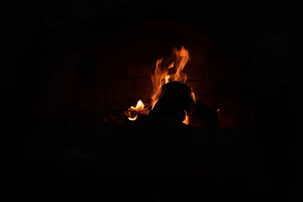 Flame Glowing Fireplace — Stock Photo, Image