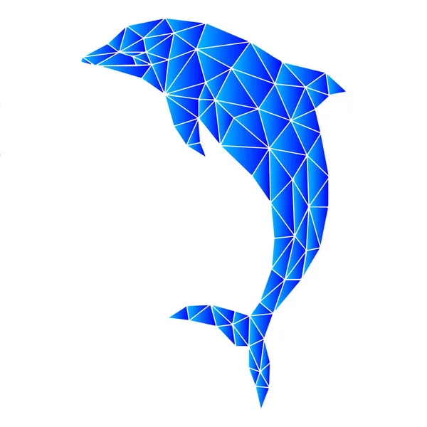 Geometrická Postava Delfína Izolovaného Bílém Pozadí — Stock fotografie