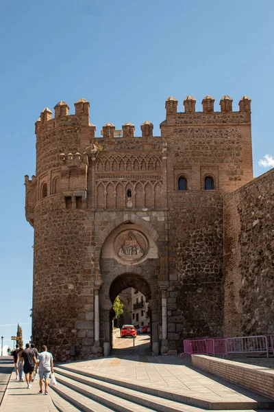 Toledo Spanyolország Oct 2021 Kültéri Kilátás Híres Toledo Városkapura Puerta — Stock Fotó