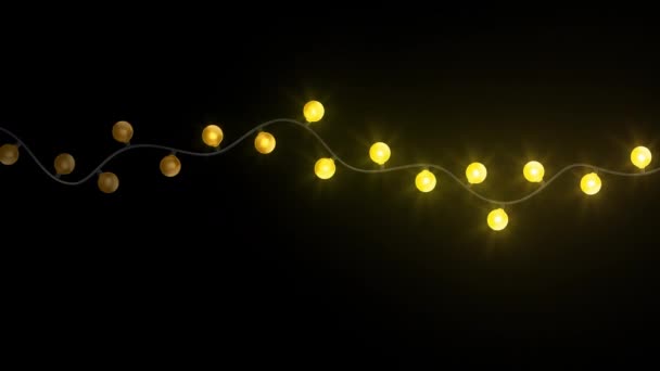 黑色背景上的圣诞彩灯 — 图库视频影像