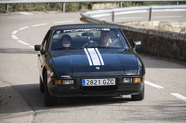 Barcelona Espanha Novembro 2021 Homem Dirigindo Porsche 924 Viii Rallye — Fotografia de Stock