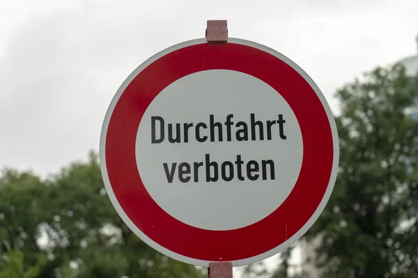 Een Niet Passeren Bord Duitsland — Stockfoto