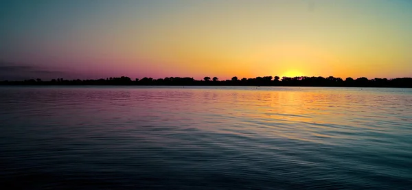 Beautiful Shot Colorful Sunset Lake — Stockfoto