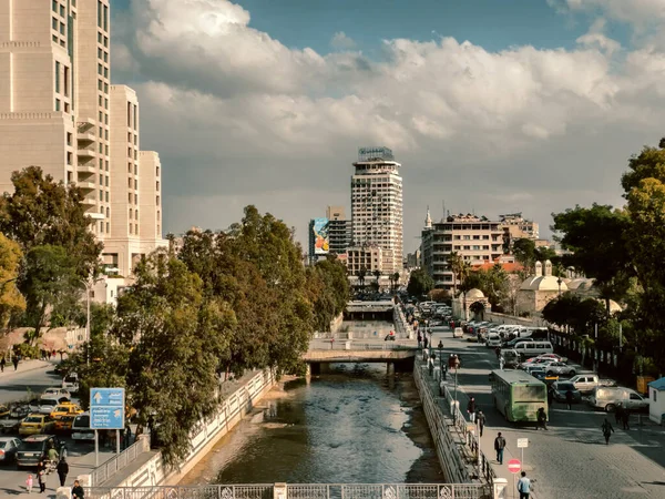 Damascus Συρια Ιανουαρίου 2020 Οδός Shukri Quwatli Στο Κέντρο Της — Φωτογραφία Αρχείου
