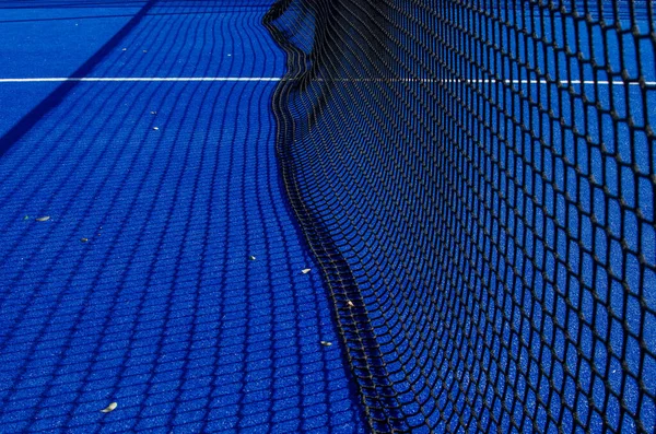 Δίχτυ Ενός Μπλε Γηπέδου Τένις Κουπί — Φωτογραφία Αρχείου