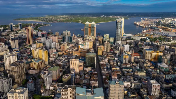 Uma Vista Aérea Cidade Dar Salaam Tanzânia — Fotografia de Stock