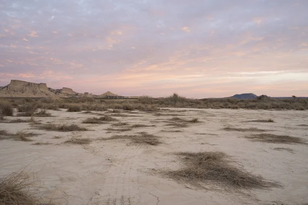 Sunset Bardenas Reales Desert Navarre Spain — Stock Photo, Image
