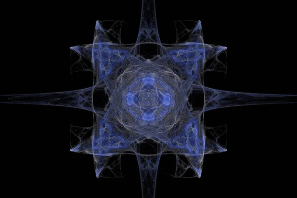 아름답고 역동적 부드럽게 흐르는 프랙탈 대칭적 패턴의 디지털 렌더링 — 스톡 사진