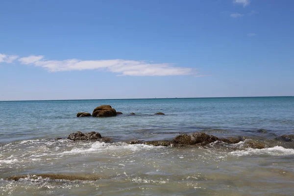 Cielo Azul Sobre Mar Capturado Costa Verano — Foto de Stock