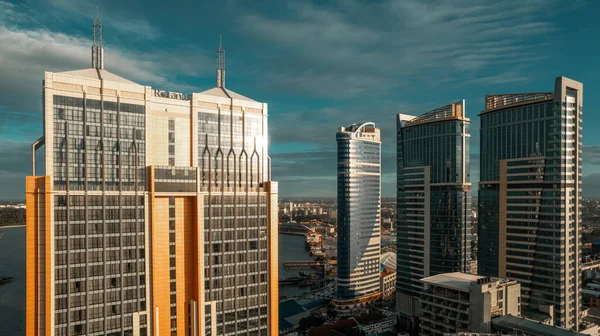 Luchtfoto Van Wolkenkrabbers Stad Dar Salaam Tanzania — Stockfoto